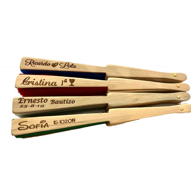 Abanico varilla madera personalizado