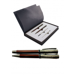 Estuche con Bolígrafo y Roller de Pierre Cardin personalizado con texto