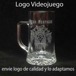 Jarra Cerveza 500 cc grabada con texto y dibujo