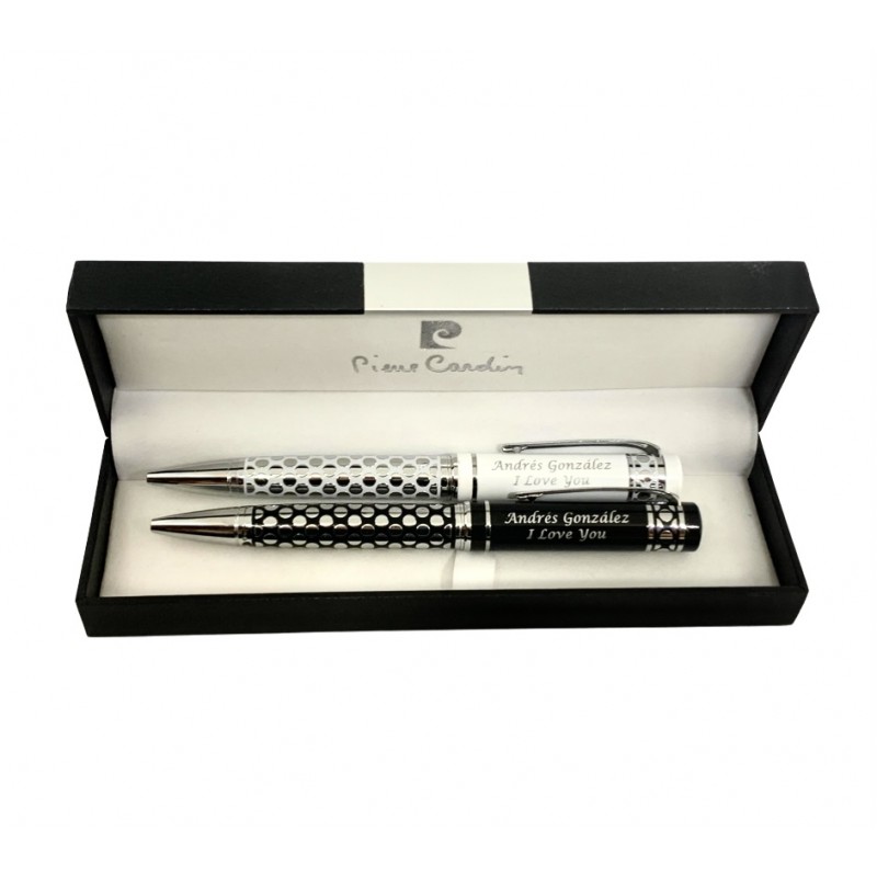 Bolígrafo Fashion Pierre Cardín Personalizado, metal en Blanco o Negro para regalo