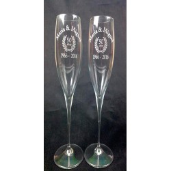 pack 2 Copas Cava Grabadas con texto y dibujo