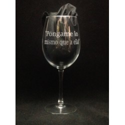 Copa Vino Grabada con texto y dibujo