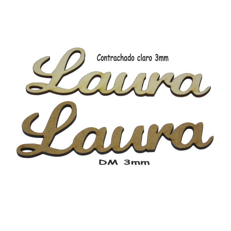 Nombre  recortado en madera