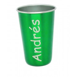 Vaso aluminio grabado con nombre