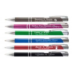 Bolígrafos metal en color grabados  como desee